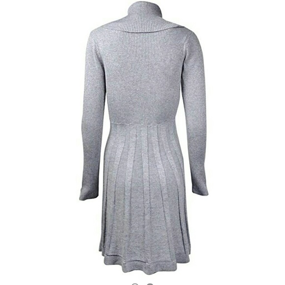 Calvin Klein Metallic Silver Knit Dress - Picture 2 of 3